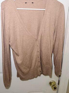 Source Unknown Taupe V-Neck Button Cardigan